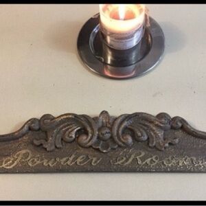 Decorative Pier 1 vintage style powder room door plaque